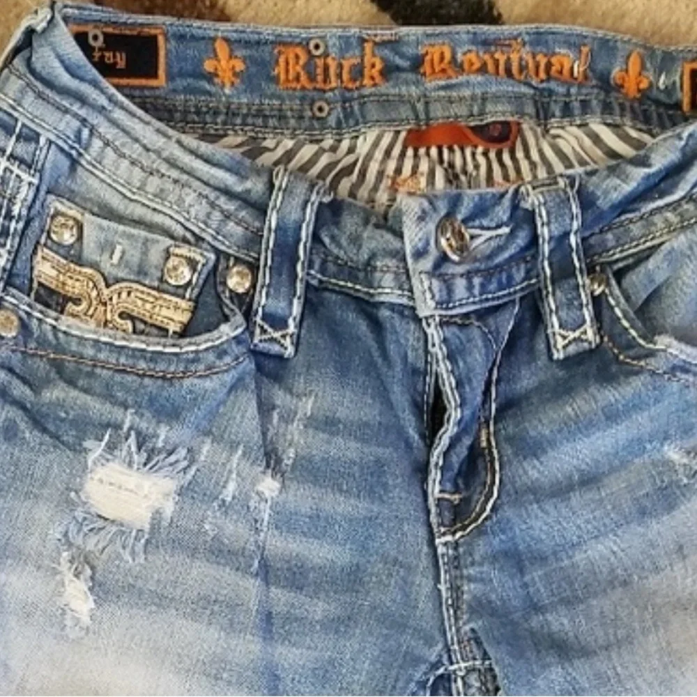 Rock Revival Light Blue Skinny Jeans - Picture 4 of 14